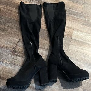 Knee High Black Boots Size 8